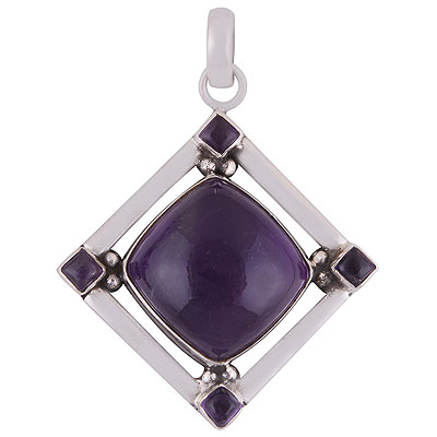 925 Sterling Silver Amethyst Pendant, Cushion Cut, Wholesale Pricing fashion